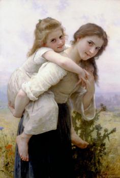 William-Adolphe Bouguereau : Fardeau Agreable , Not too Much to Carry